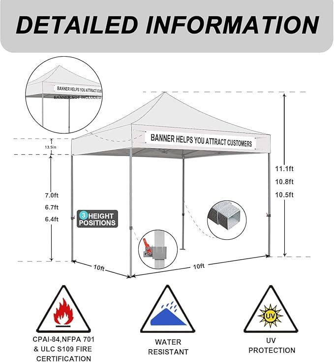 Eurmax USA Standard 10x10ft Patio Pop Up Canopy Tent for Outdoor Events Commercial Instant Canopies with Heavy Duty Roller Bag,Bonus 4 Canopy Sand Bags (Green&White)