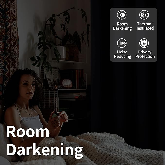 BGment Black Room Divider Curtain 84 Inches Long - Privacy Extra Wide Blackout Curtain Thermal Insulated Room Darkening Noise Reducing Dark Sliding Door Curtain, 1 Panel, 100 X 84 Inch