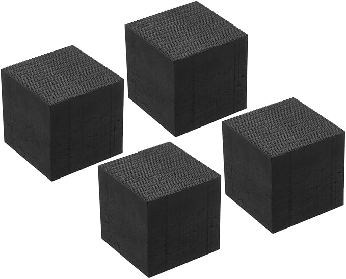 PATIKIL Rubber Anti-Vibration Pads, 4 Pcs Square Vibration Isolation Mats 1.97" x 1.97" x 2" for HVAC, Air Conditioner, Air Compressor, Washer, Dryer, Black