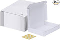 MEBRUDY 11x8x2 Inches Shipping Boxes Pack of 25, White Corrugated Cardboard Box for Mailing Packing Literature Mailer