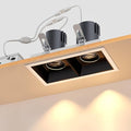 LED Square Recessed Lighting, 24W Adjustable Downlight, Aluminum Recessed Ceiling Light with junction Box, 5 CCT 2700K-6000K, TRIAC Dimming Rotation Spotlight for Living Room Bedroom Hallway Kitchen