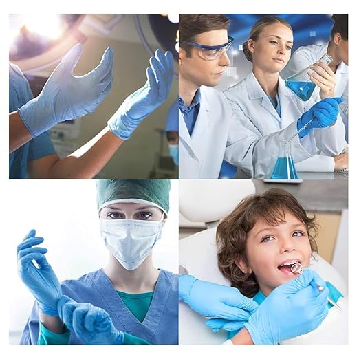 Jointown Basic Vinyl Exam Gloves-Safty Glove Latex-Free & Powder-Free, Synmax Disposable Medical Glove XLarge (Case of 1000, Blue)