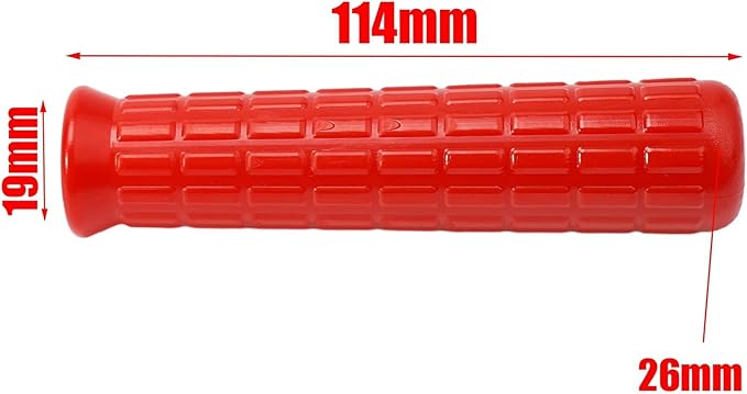 2Pcs Wheelbarrow Rubber Handles Replacement, Anti-slip Handle Grip Covers Weatherproof Handles Non-Slip Round Tubes for Garden Carts(114x19mm Red)