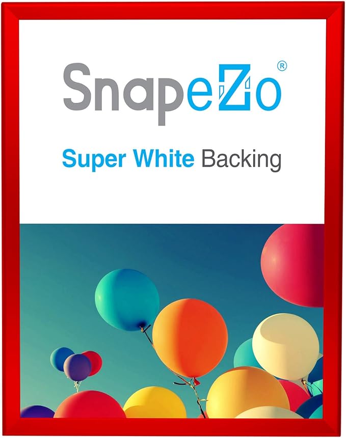 SnapeZo Photo Frame 18x24, Red, 1.25 Inch Aluminum Profile, Front-Loading Snap Frame, Wall Mounting, Professional Series