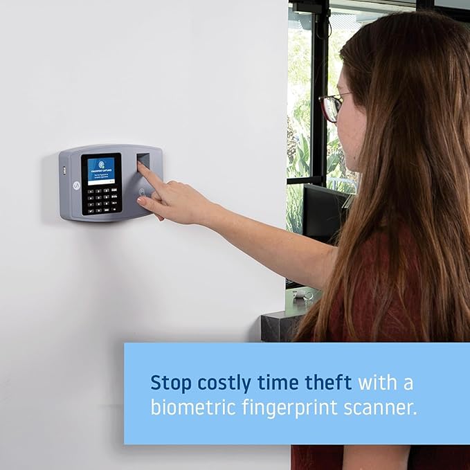 uAttend BN6500 Biometric Fingerprint Time Clock System for Small Business with WiFi and Cloud-Based Employee Timecards