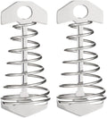 POPETPOP 2pcs Fish Bone Tent Pegs Stainless Steel Spring Hook Lightweight Ground Nails for Camping Hiking Outdoor Tent Accessories Small