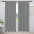 Easy-Going Rod Pocket Blackout Curtains for Bedroom, Room Darkening Window Curtains for Living Room, Thermal Insulated Noise Reduction Solid Window Drapes, 2 Panels(52x84 in, Light Gray)