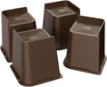 Bed Risers 2 inch, 3 inch, 4 inch, 6 inch or 8 inch Heavy Duty Furniture Risers, Up to 6000 Lbs L Shaped Design Bed Lifts Blocks for Couch Desk Sofa Table (Dark Brown 4 Pack, 6 Inch)