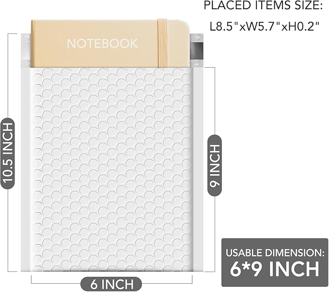 GSSUSA White Bubble Mailers 6x10 Small Padded Envelopes 1000 Pack,Strong Adhesion Shipping Mailer Self-Seal Bubble Envelopes for Small Business