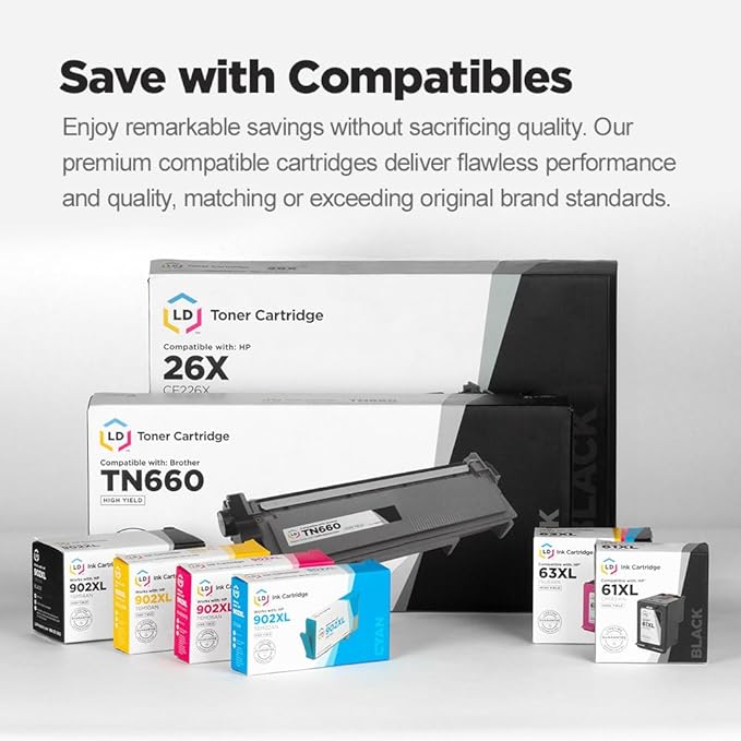 LD Products Compatible Continuous Labels Replacement for Brother DK-2210 (1.1 in x 100 ft) Works with QL Printers 1050, 1050N, 1060N, 500, 550, 570, 570VM, 580N, 650TD, 700, 710W (10 Rolls)