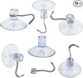 Suction Cups Hooks Clear PVC Plastic Suction Holder Suction Pads Removable Reusable for Kitchen Bathroom Wall Window Glass Door Tiles Organization Christmas Decoration Aquarium fish tank (6 PCS)
