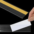 50 Pcs Shelf Label Strips 1.5''H x 48''L Self Adhesive Label Holder with 50 Pcs White Labels, Gondola Price Tag Holder Clear PVC Adhesive Ticket for Metal Wood Plastic Rack (Black)