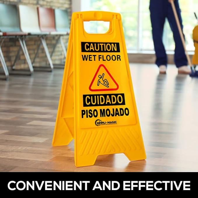 Simpli-Magic 79192 Wet Floor Caution Signs, Basic, Yellow, 3 Pack