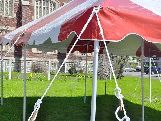 TentandTable 20' x 30' Premium Canopy Tent, Red/White, Outdoor Pole Tent, 60-120 Person Capacity for Parties, Weddings, Events, Commercial and Residential Use, Large Heavy Duty Vinyl Canopy Tents