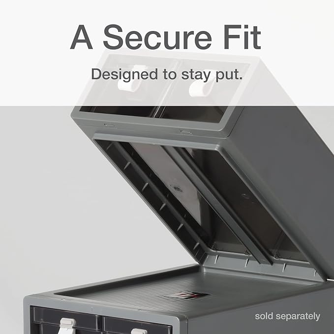 Pendaflex Stackable Drawer, Durable Plastic, Silicon Handles, Tinted Drawers, Double, Gray, 9" x 7" x 3.5", Medium, 1 Piece (41793)