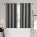MIULEE Linen Texture Curtains for Bedroom Solid 100% Blackout Thermal Insulated Dark Grey Curtains Grommet Room Darkening Drapes Luxury Decor for Living Room Nursery 52x54 Inch (2 Panels)