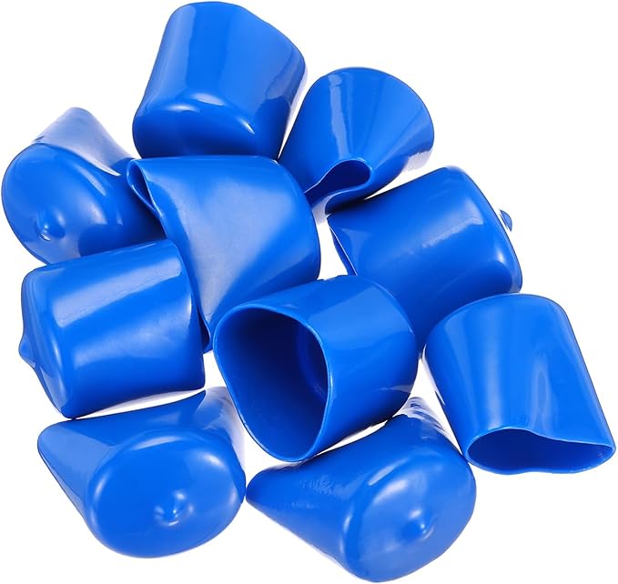 uxcell 10pcs Rubber End Caps 30mm(1 3/16") ID Vinyl Round End Cap Cover Screw Thread Protectors,Blue