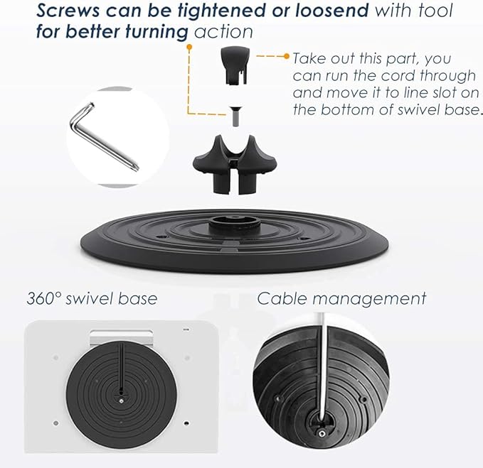 Tablet Stand for Desk Compatible with 10.2" iPad 7 8 9, All Metal, 360 Swivel Base, Anti Theft Tablet Retail Stand - BSC102WT