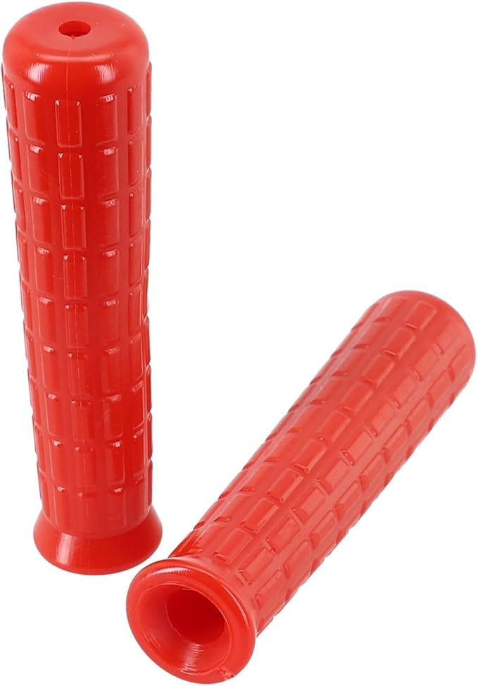 2Pcs Wheelbarrow Rubber Handles Replacement, Anti-slip Handle Grip Covers Weatherproof Handles Non-Slip Round Tubes for Garden Carts(114x12mm Red)