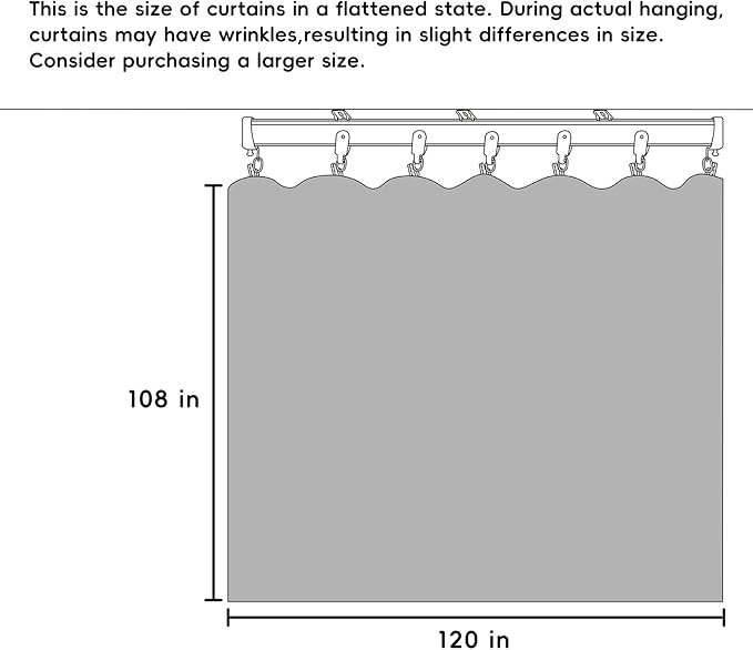 Room Divider Curtains Flexible Ceiling Tracks set Curtain track Ceiling Mount Blackout Curtain for Living Room Bedroom Ceiling Curtain Rod Privacy Divider Panel W120xH108 GreyishWhite Drape&Black rail