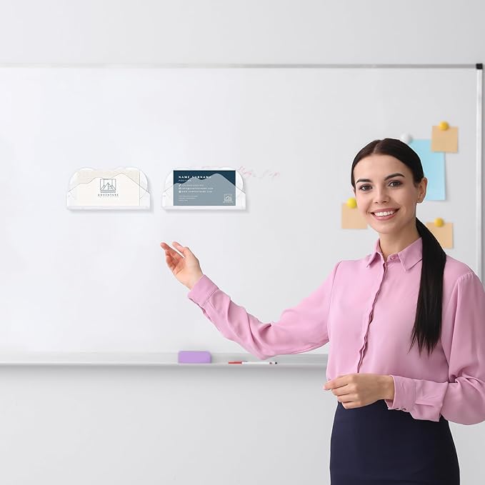 Window Mount Business Card Holder with Suction Cups Acrylic Single Pocket Organizer Clear Card Holder Acrylic Display Storage for Home Office (Stylish)