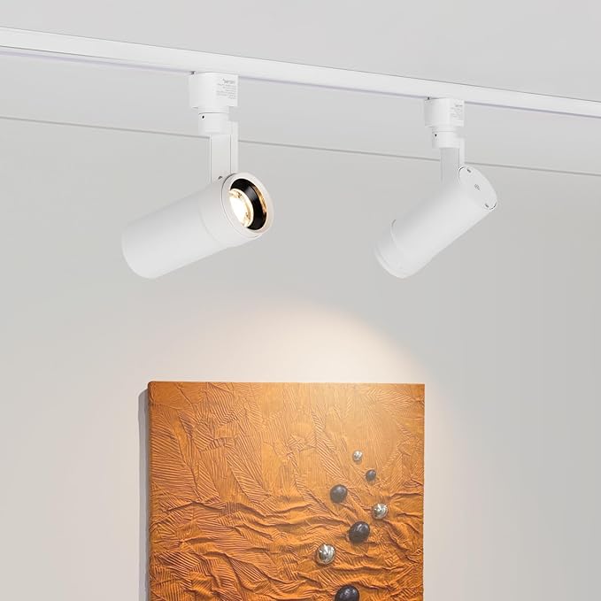 mirrea H Type LED Track Lighting Heads, Track Light Head with 24° to 60° Adjustable Beam Angle, 13.5W 90 CRI 3000K Warm White Painted, White Pack of 12