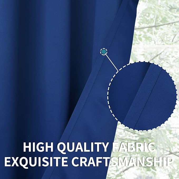 BGment Blackout Curtains for Bedroom - Grommet Thermal Insulated Room Darkening Curtains for Living Room, 52 x 120 Inch, 2 Panels, Royal Blue