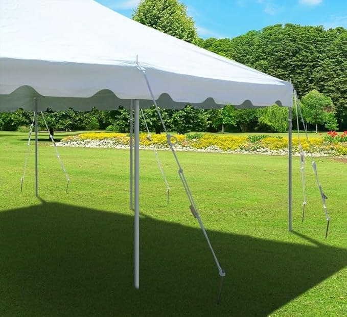 TentandTable 20' x 30' Premium Canopy Tent, White, Outdoor Pole Tent, 60-120 Person Capacity for Parties, Weddings, Events, Commercial and Residential Use, Large Heavy Duty Vinyl Canopy Tents