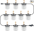 NS 100ft LED Construction String Lights, 150W 15000lm LED String Work Lights, Temporary Work Lights Linkable Industrial String Work Lights with Hook for Jiobsite, Outdoor Lighting (10)