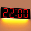 JALL 22'' Large Digital Wall Clock, Big LED Number Dispaly, DST, Night Light for Classroom, Living Room, Bedroom, Mounted, Birthday Xmas Gift for Senior, Mem Womem Mom Dad, Red