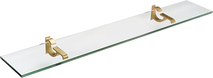 Spancraft Glass M-4.75x33-Brushed Bronze Monarch Glass Shelf, Brushed Bronze, 4.75" x 33"