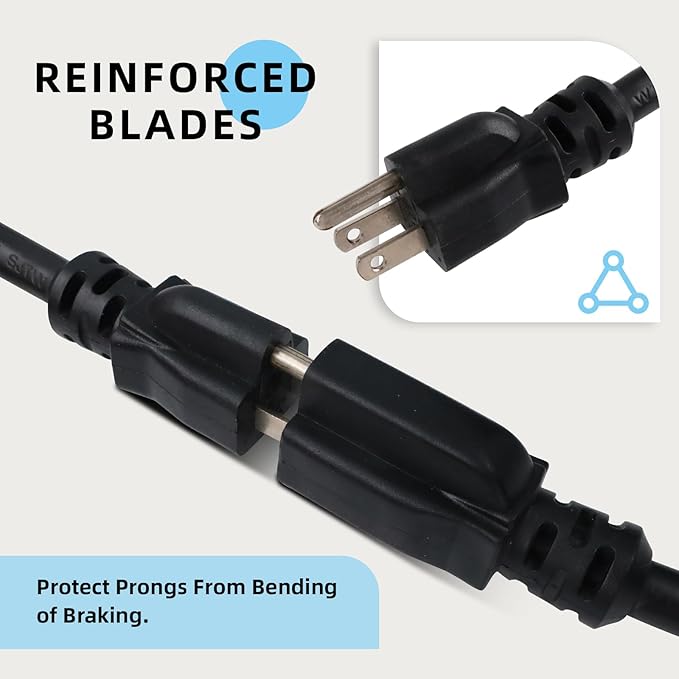 EP 100 Ft Outdoor Extension Cord - 12/3 SJTW Heavy Duty Black Extension Cable with 3 Prong Grounded Plug - Power Cord for Lawn, Garden, Appliances