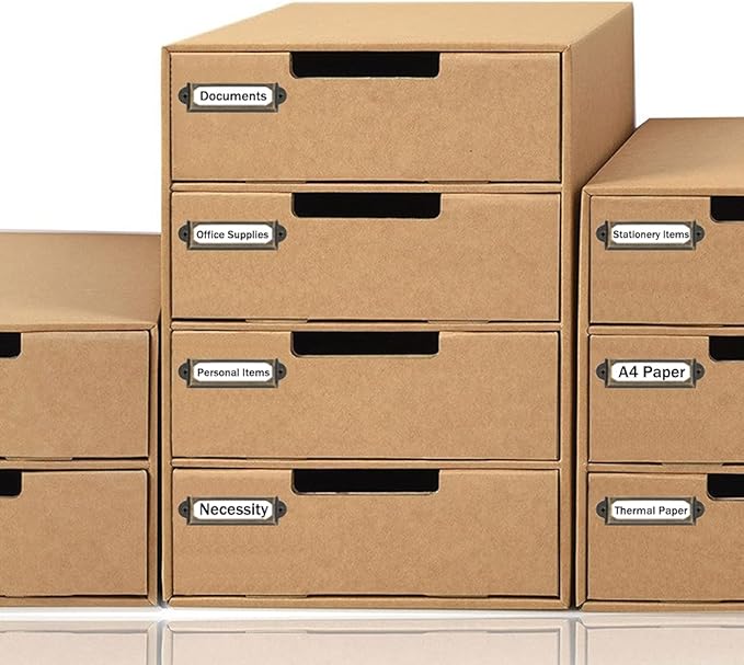 40-Pack Office Library File Drawer Cabinet Card Tag Label Holder Metal Frame (Antique Bronze)