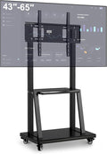 Smart Board Stand with Wheels,Height Adjustable Mobile Rolling Stand for Classroom & Office, Holds up to 300lbs, Whiteboard Portable Cart on Wheels (for 43-65 Inch Smart Board)