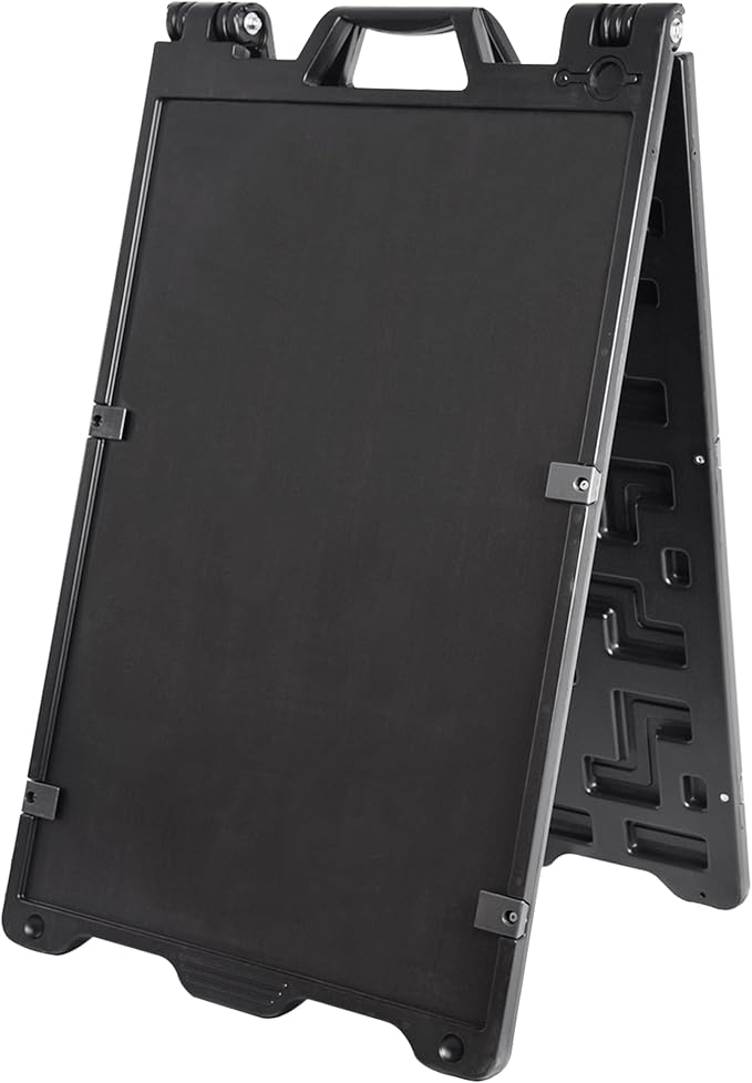 OrangeStar A-Frame Sidewalk Sign 24 x 36 Inch Folding Double Sided Sandwich Board Plastic Outdoor Advertising Signboard for Restaurant, Business, Events, Grey (Frame only)