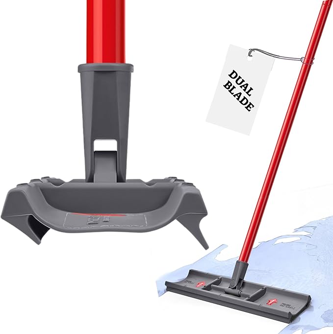 Tyroler Heavy Duty Floor Squeegee for Concrete Floors | 16.5" Squeegee for Floor with 55" 4-Part Handle | Squeegees Broom for Floors | The MoppyShmoppy is The Ideal Squeegees Mop for All Surfaces