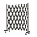 GYMTIME Metal Expandable Barricade, Portable Safety Barrier with Casters, Mobile Folding Security Gate, Adjustable Traffic Temporary Fence, 11.5 Feet, 61 Inch High, Brown