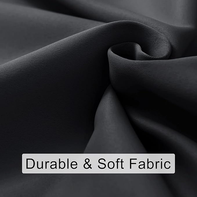 JIUZHEN Blackout Doorway Curtains 80 inch Length - 2 Panels Thermal Insulated Privacy Soundproof Rod Pocket Closet Door Curtains Room Divider for Bedroom,Office, 42 x 80 inches, Dark Grey