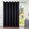 BGment Fashion Sliding Door Curtain 120 X 96 Inches, Wide Thermal Blackout Curtains Room Darkening Room Divider Window Curtain, 1 Panel, Black, 96 Length X Wide 120