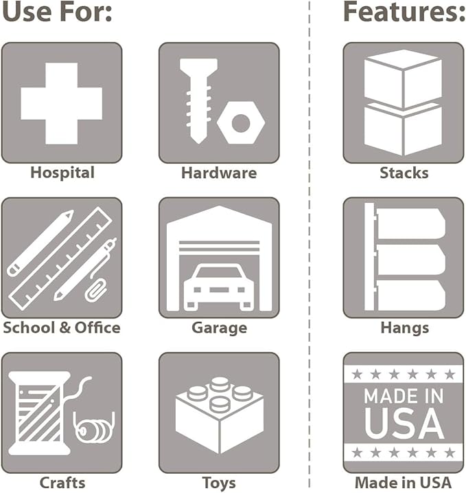 Akro-Mils 30234 AkroBins Plastic Storage Bins, Space-Saving Stackable Bins for Garage, Pantry, Craft Organization, 15" x 5" x 5", Clear, 12-Pack