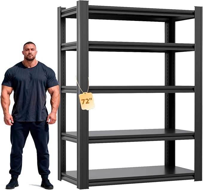 Heavy Duty Storage Shelves Unit, Adjustable Metal Garage Shelving,3500LBS Garage Storage Industrial Shelves,Storage Racks,Steel Shelf Suitable for Shop,Warehouse,Basement