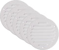 Vent Systems - 4 Inch (Inner) Pack of 5 White Metal Round Soffit Air Vent Grille Cover, Register air Vent Deflector, Louver - Built-in Mesh - HVAC for Bathroom, Home Office, Kitchen 5 Inch (Outer)
