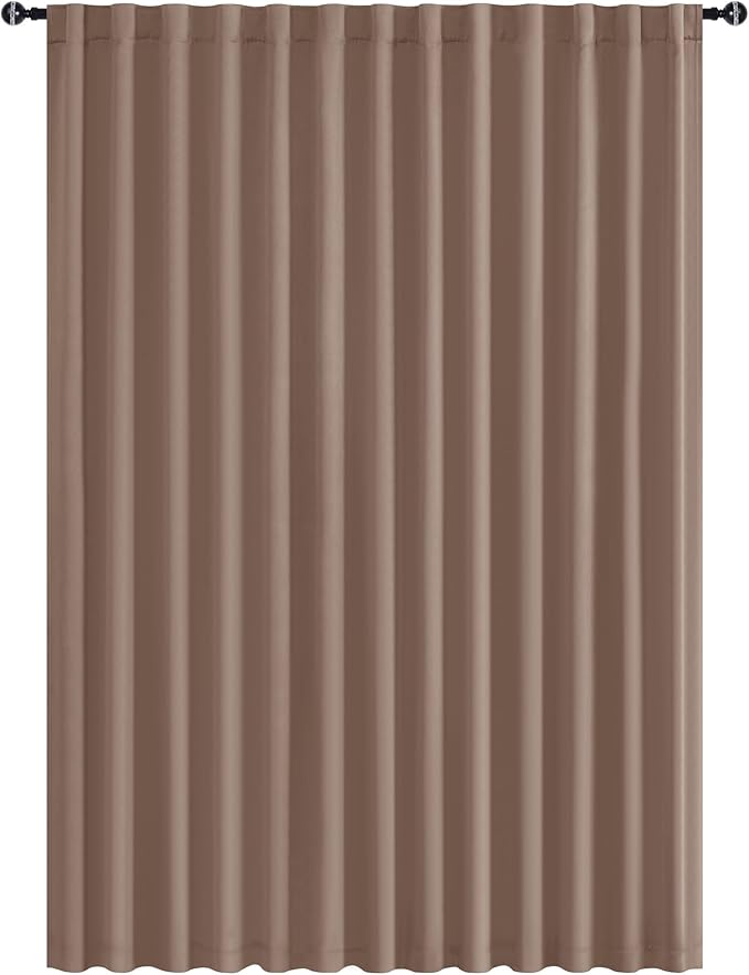 Hiasan Patio Sliding Door Room Divider Curtain Privacy Blackout Thermal Insulated Curtains with Back Tab & Rod Pocket for Bedroom Partition, Living Room Shared Office(100 x 96 Inches, Khaki)