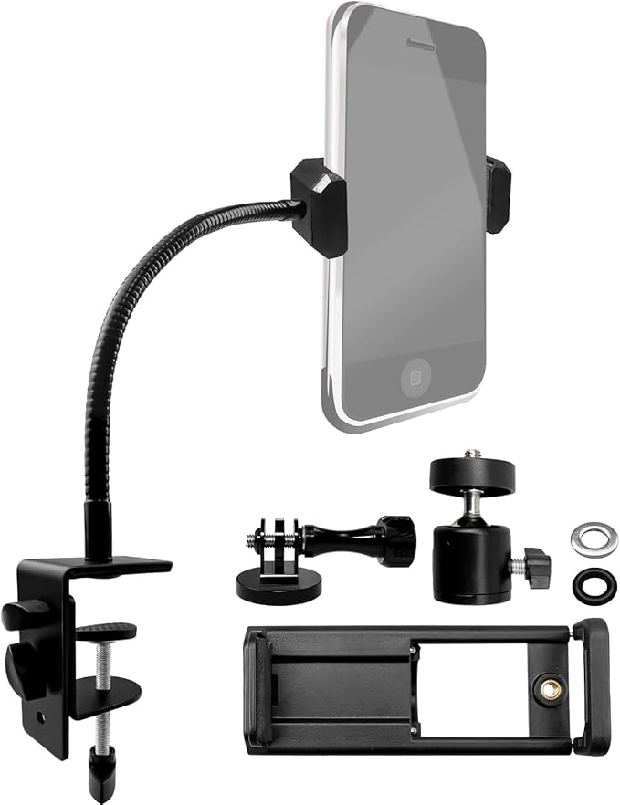 Gooseneck Tablet Stand Holder Set, Adjustable Flexible Arm Phone Holder for Bed and Desk, Compatible with iPad Switch Galaxy Tabs Kindle Other 4.7-13.5 Inches Device