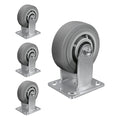 5'' × 2'' Caster Wheels, Heavy Duty Industrial Casters Set of 4 Rubber Wheels, Load 2800lbs Capacity, Casters for Cart Dolly Toolbox Trolley (4 Rigid)