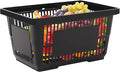 12 Pack Commercial Shopping Baskets - 21L Black Nesting Stackable Bins with Invisible Handle for Retail, Supermarket, Warehouse Durable Store Basket (Black-21L)