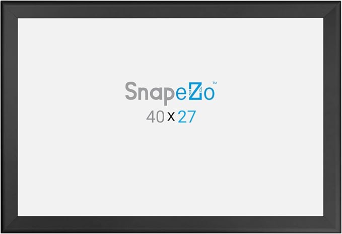 SnapeZo Movie Poster Frame 27x40 Inches, Black 1.7 Inch Aluminum Profile, Front-Loading Snap Frame, Wall Mounting, Wide Series for One Sheet Movie Posters