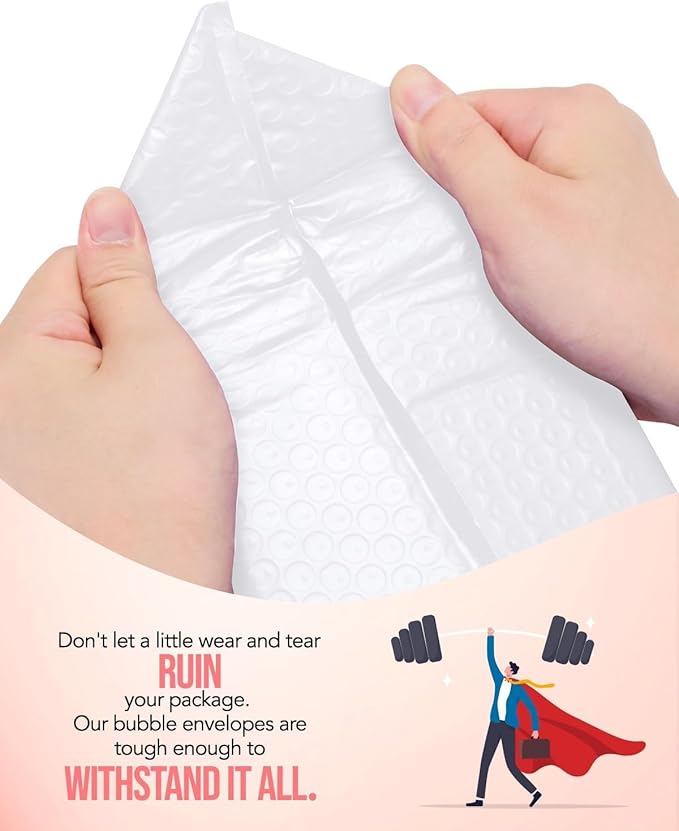 GSSUSA White Bubble Mailers 6x10 Small Padded Envelopes 1000 Pack,Strong Adhesion Shipping Mailer Self-Seal Bubble Envelopes for Small Business