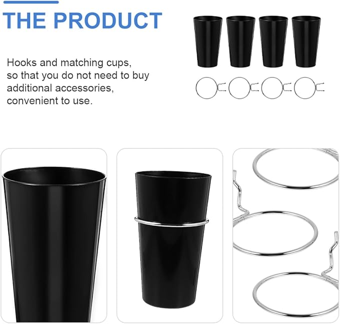 jojofuny 4 Sets Pegboard Hooks and Cups Kit with Strong Bearing Capacity Rust-Resistant Steel and Plastic Pegboard Accessories for Workshop Workbench Storage and Craft Organization