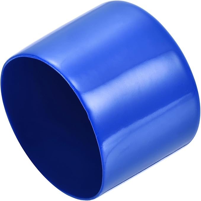 uxcell 4pcs Rubber End Caps 55mm(2 3/16") ID Vinyl Round Tube Bolt Cap Cover Screw Thread Protectors Blue, 40mm Height